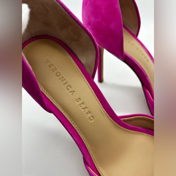 Veronica Beard Gadot Suede Peep Toe Pumps in Fuschia Size 7 US Floor Model $395 - Picture 10 of 11